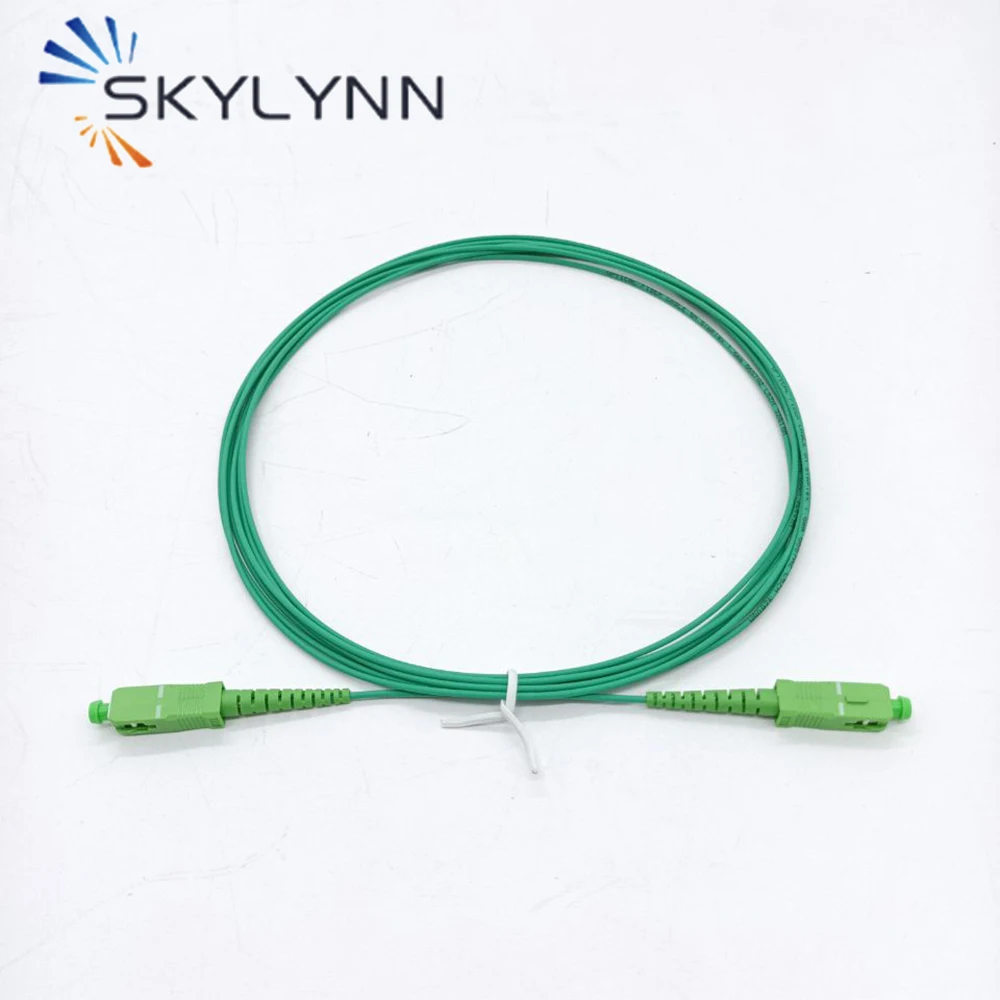 Customized 100 PCS SC/APC-SC/APC Single Mode G657A2 Simplex Core 1.6mm Diameter Fiber Optic Patch Cord Green LSZH Jacket 3.5M