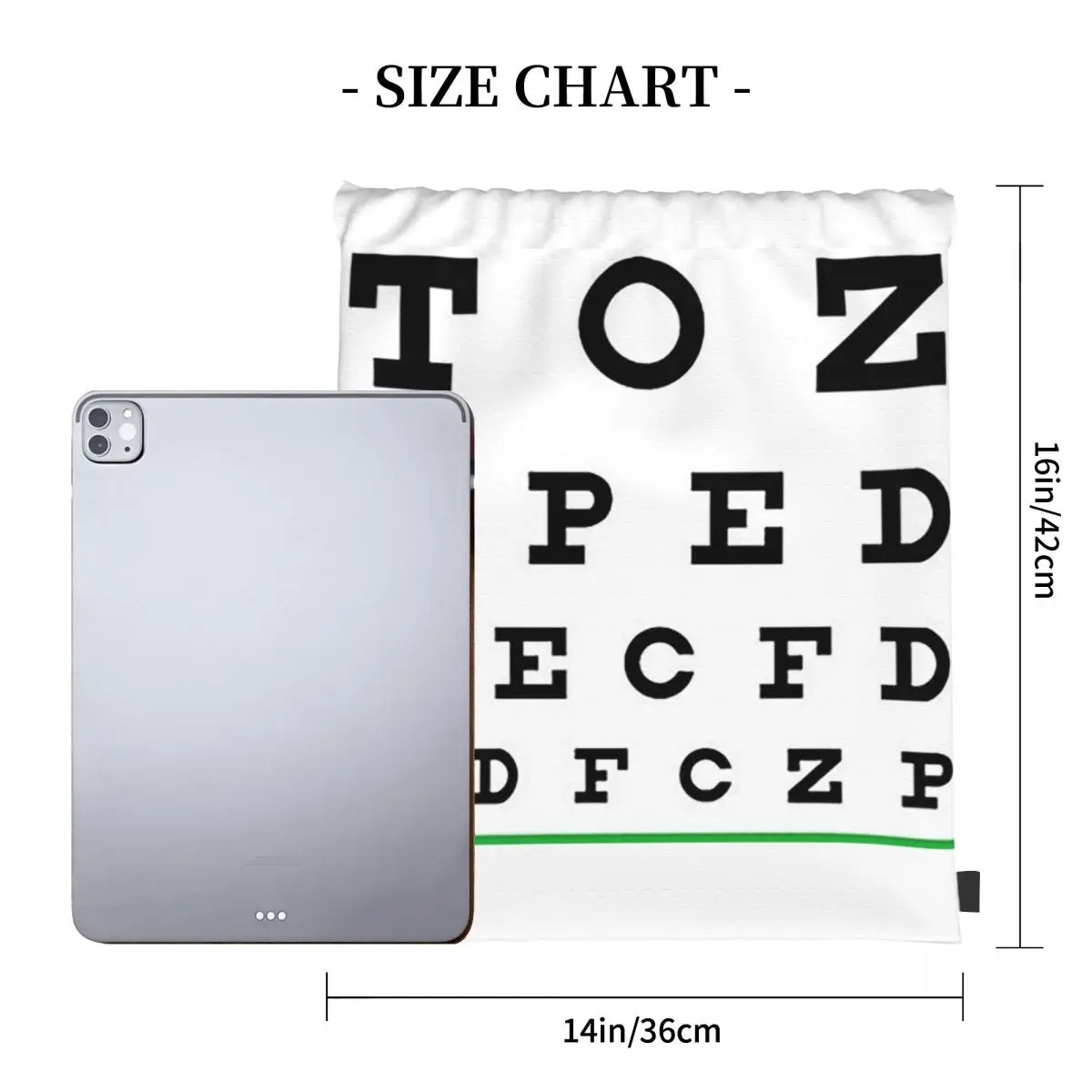 Eye Chart Backpacks Multi-function Portable Drawstring Bags Sports Bag Book Bags For Travel School