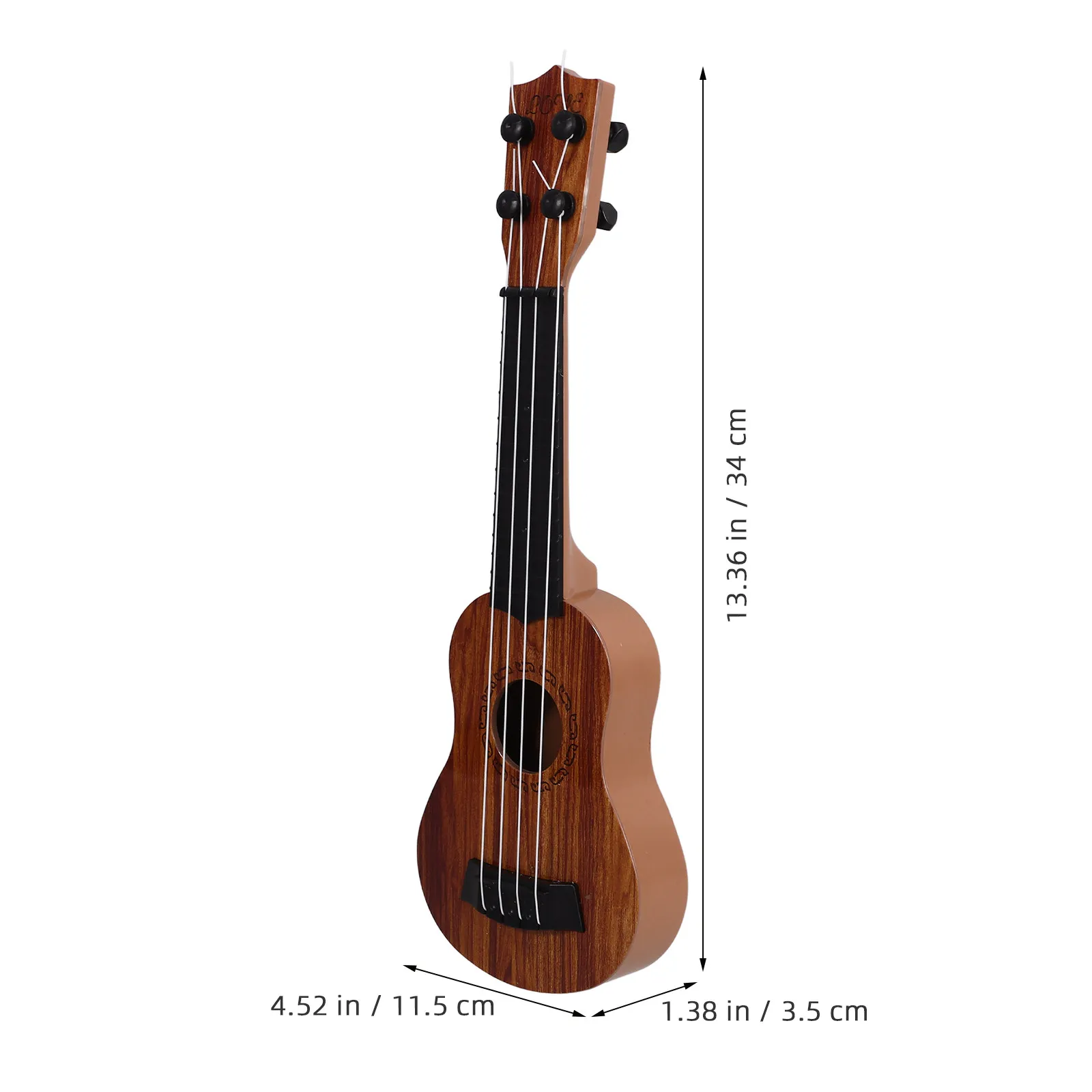 Black Double Arc Simulated Ukulele Musical Instrument for Kids Early Education Color Recognition Brain Development Birthday Gift
