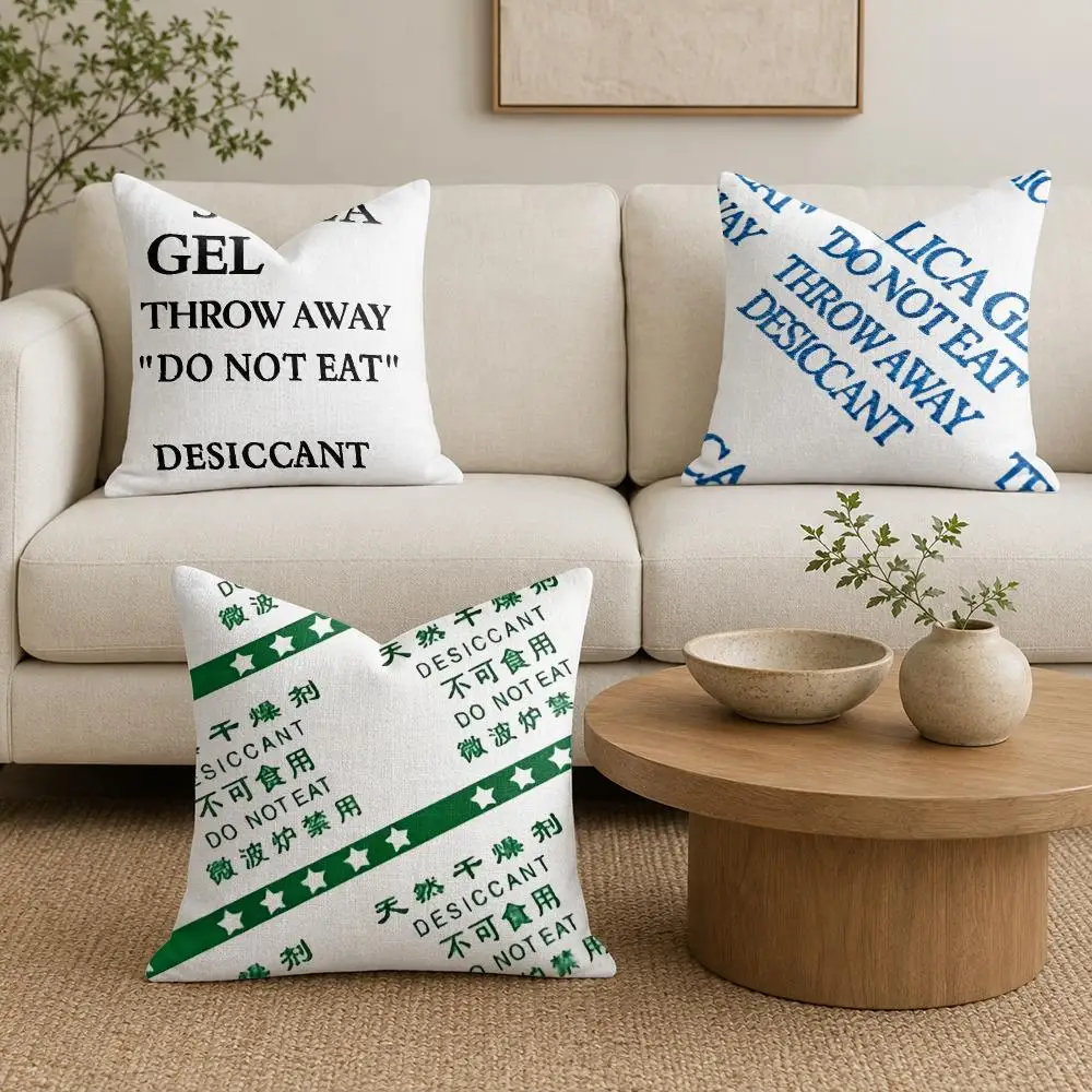 Desiccant Label Cushion Cover Plush Fabric Soft Double-Sided Printed Sofa Warm Winter Home Gift Pillow Cover