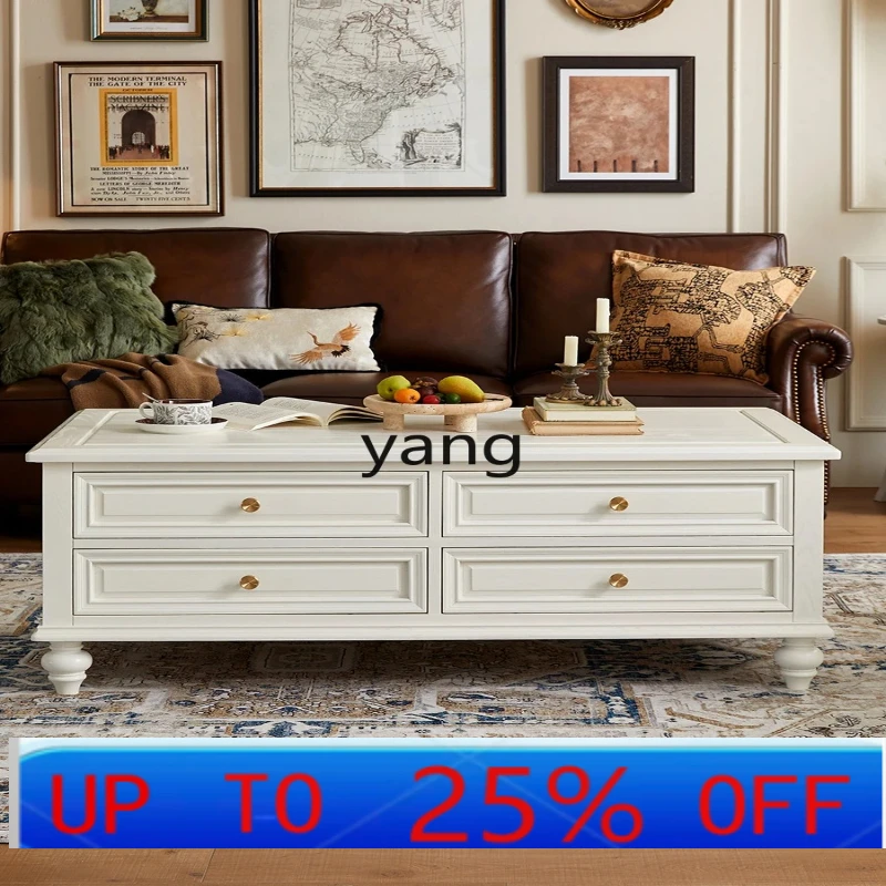 

LH all solid wood coffee table TV cabinet combined storage locker household living room