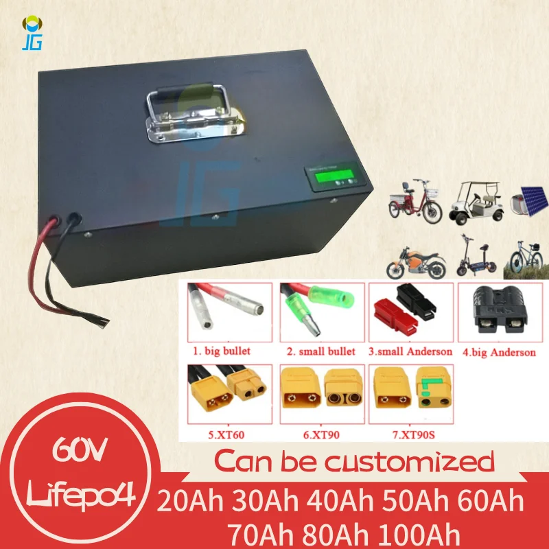 

60V 60ah 50ah 80ah 100ah 20ah 30ah 40ah 70ah Lithium Lifepo4 battery for Two-wheeler Three-wheeler