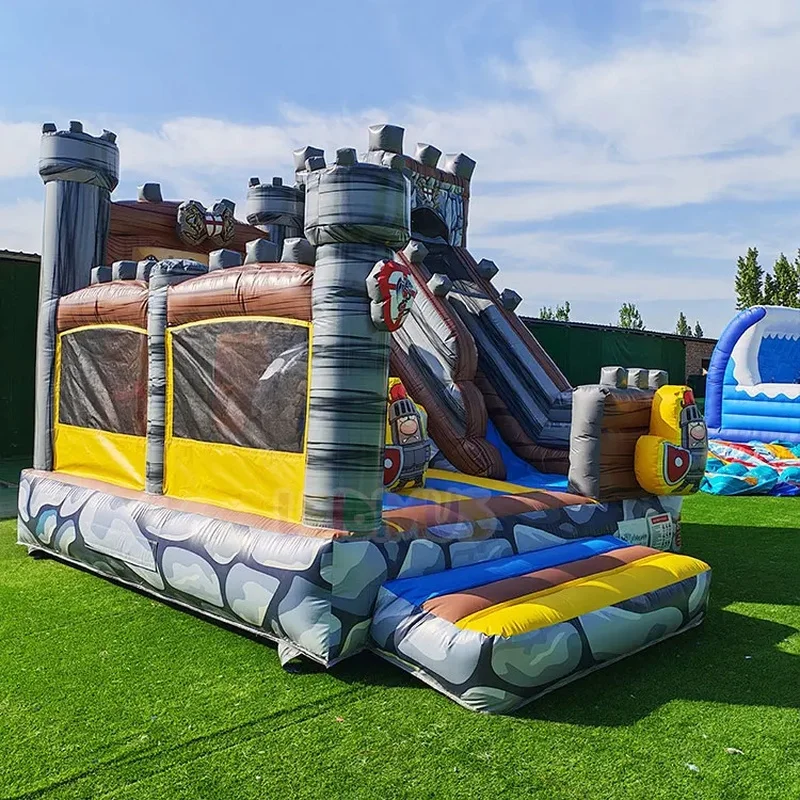 Commercial Kids Combo Bouncer Jumping House Aufblasbare Hupfburg Inflatable Camelot Bouncy Castle with Slide