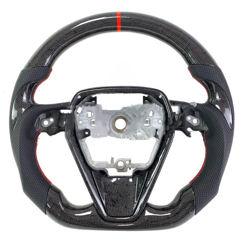 

For Toyota Camry Corolla Prado Highlander Leather Carbon Fiber Steering Wheel Car Accessories Interior 2020 2021 2022 2023 2024