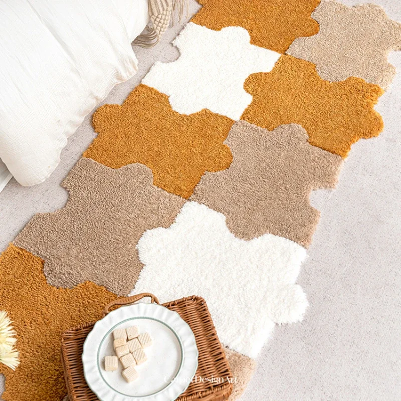 1PC Jigsaw Rug Patchwork Carpet Living Room Fully Covered Patchwork Floor Mats Puzzle Blocks Bedside Blankets Bedroom