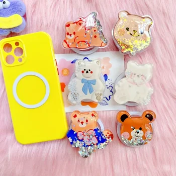 Trovaille Magsafe 핸드폰 그립 퀵샌드 베어 맥세이프 스탠드 거치대, 휴대폰 마그네틱 그립, 소프트 모바일 브래킷