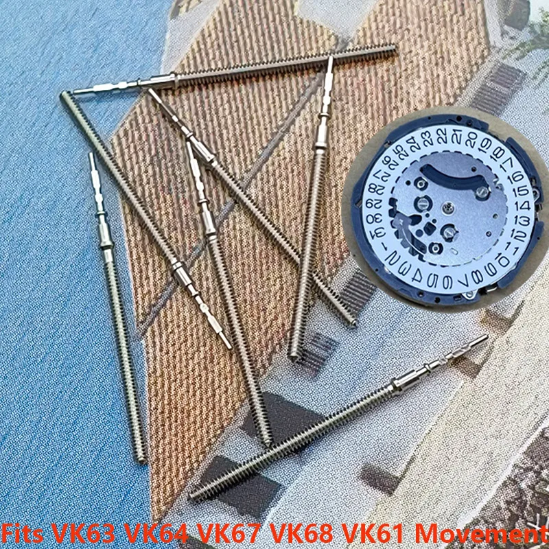2/4pcs VK61 VK63 Orologio Corona Stelo di Ricambio Adatto VK61 VK63 VK64 VK67 VK68 Movimento Orologio Da Uomo di Riparazione Orologio Corona Stelo Parti