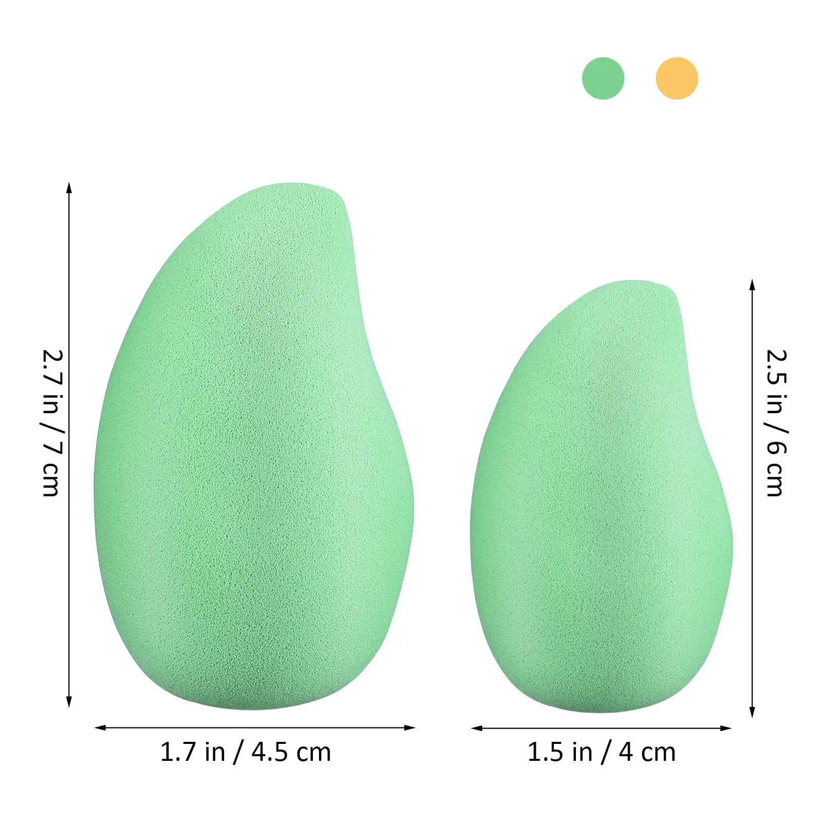 4Pcs Makeup Powder Puff Mango Shape Soft Cotton Sponges for Foundation Concealer Blusher Contouring Tools