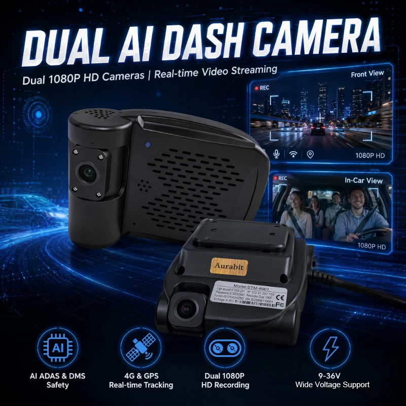 4G AI DMS ADAS Car Camera Full HD With Driver Behaviour Live Streaming Real Time GPS Tracking Wifi Dash Cam Via APP Web