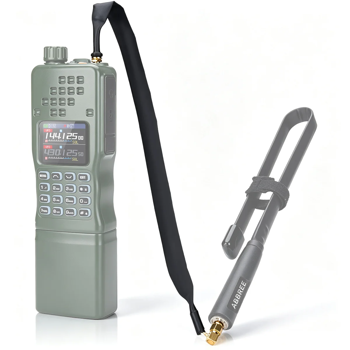 ABBREE Flat Male To Female Window Pass‑Through Coaxial Cable Antenna Extension Wire For Baofeng Quansheng Radtel Ham Radio
