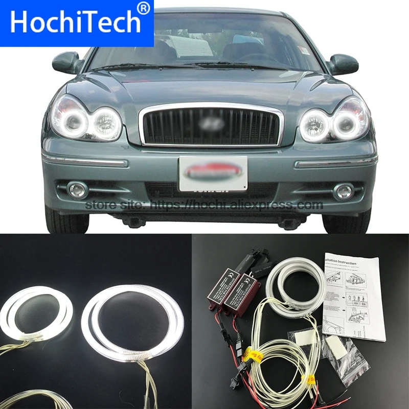

Для Hyundai Sonata EF 2002 2003 2004 2005 HochiTech WHITE 6000K CCFL Фара Angel Demon Eyes Kit Angel Eyes Light
