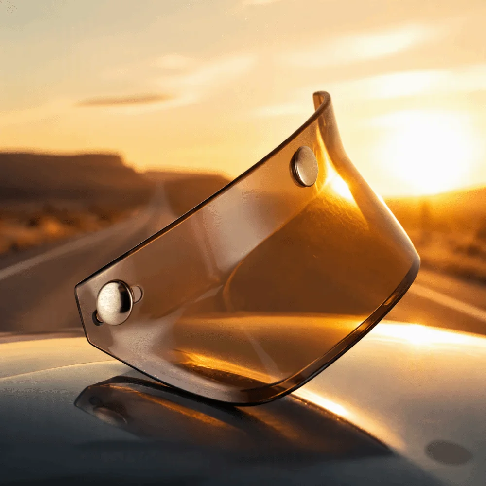 3 Snap Design Motorcycle Helmet Visor Lightweight Production Sun Shade Helmet Peak Visor Flip Up Style Open Face Visor
