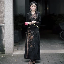 Elegant Embroidery hanfu set new chinese style modern fashionable daily Ethnic style hanfu literature art vintage two-piece set