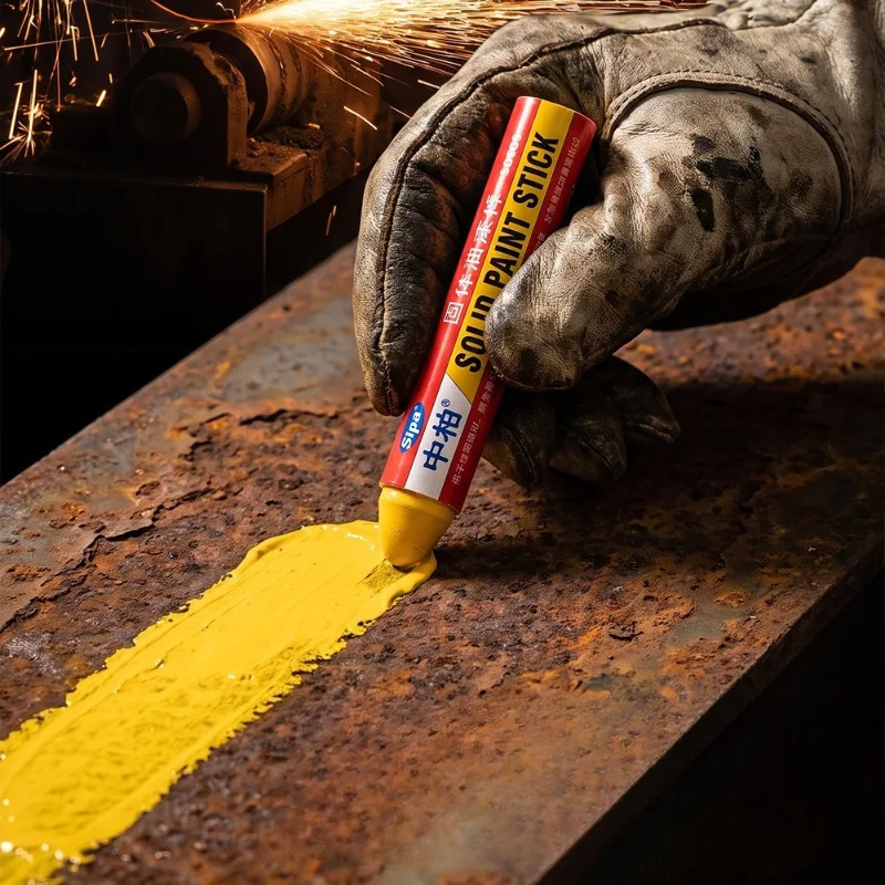 Solid Paint Stick SD009 18mm Waterproof Industrial Marker -40℃ To 200℃ Heat Resistant Fadeless 6 Colors Marking Crayon