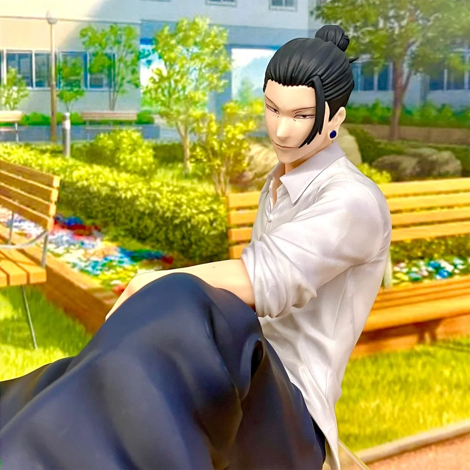 Satoru Gojo Statua Jujutsu Kaisen Figura Geto Suguru Postura seduta Action Figures Prison Realm Anime Modello PVC Ornamento Giocattolo