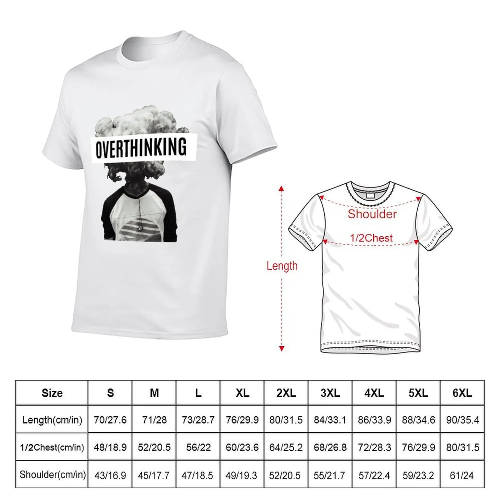 Overthinking head T-Shirt boys animal print oversized graphic tee T-shirt men