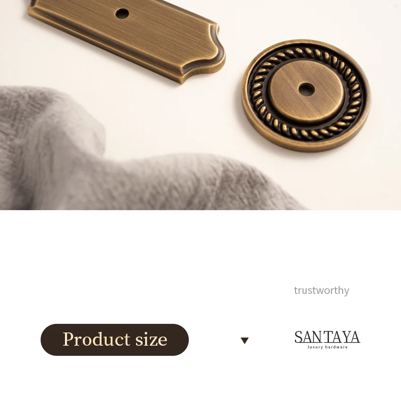 Antique brass cabinet knob with backplate product image 18