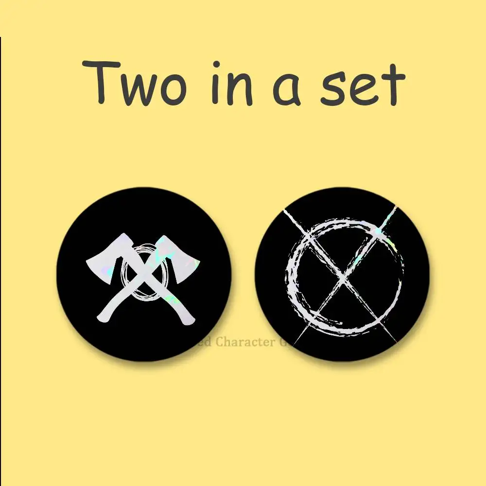 Creepypasta TICCI Jeff Jack 2-teiliges Set Abzeichen Anime-Merchandise Cosplay Nijigen Otaku-Kultur Groß 75 58 44 32 25 mm Mini – Detail 5