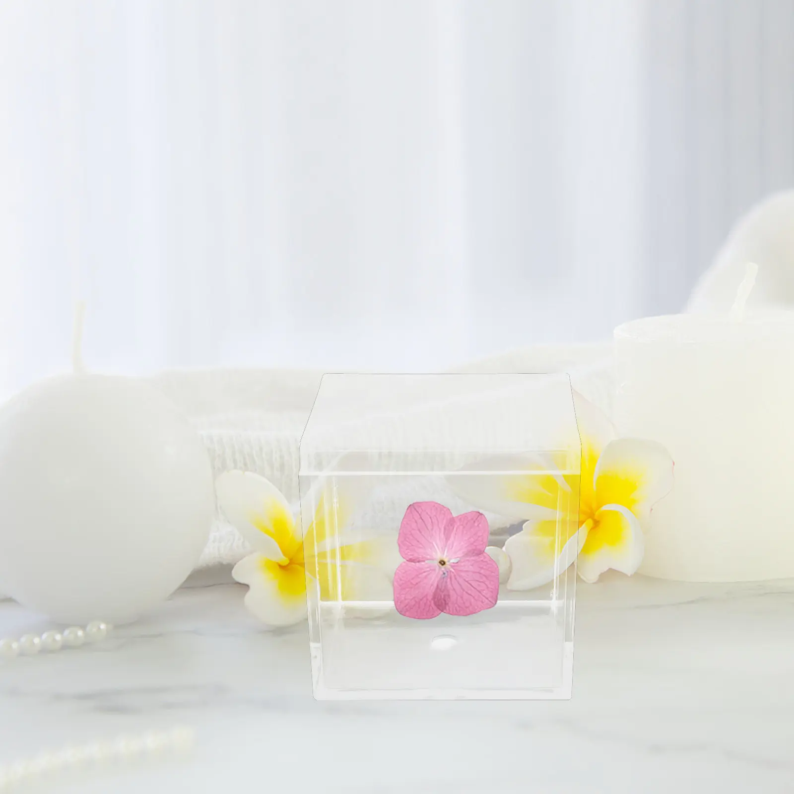 10Pcs 5.5cm Square Clear Acrylic Specimen Storage Box Mineral Display Box Transparent Organizer for Desktop Collection