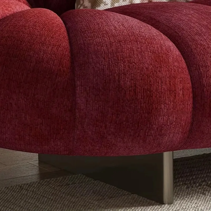 Lazy fabric sofa large family living room straight petal sofa