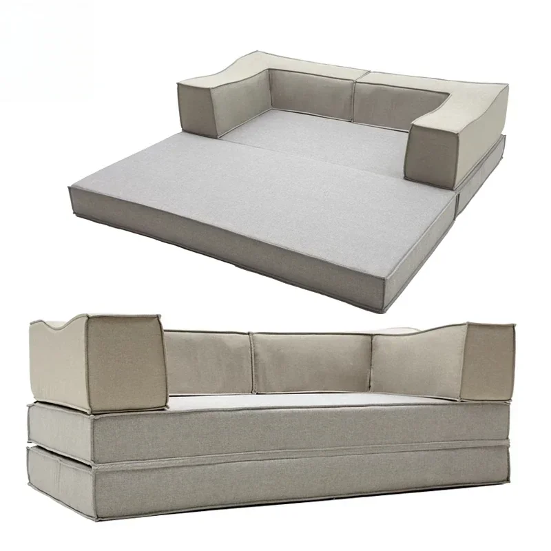 Medieval fabric compression disassembly and washing sofa small apartment living room module double