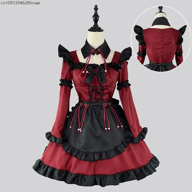 عيد الميلاد لوليتا البدلة فساتين أنيمي القرون الوسطى خادمة تأثيري حلي هالوين خمر موحدة كرنفال الملابس