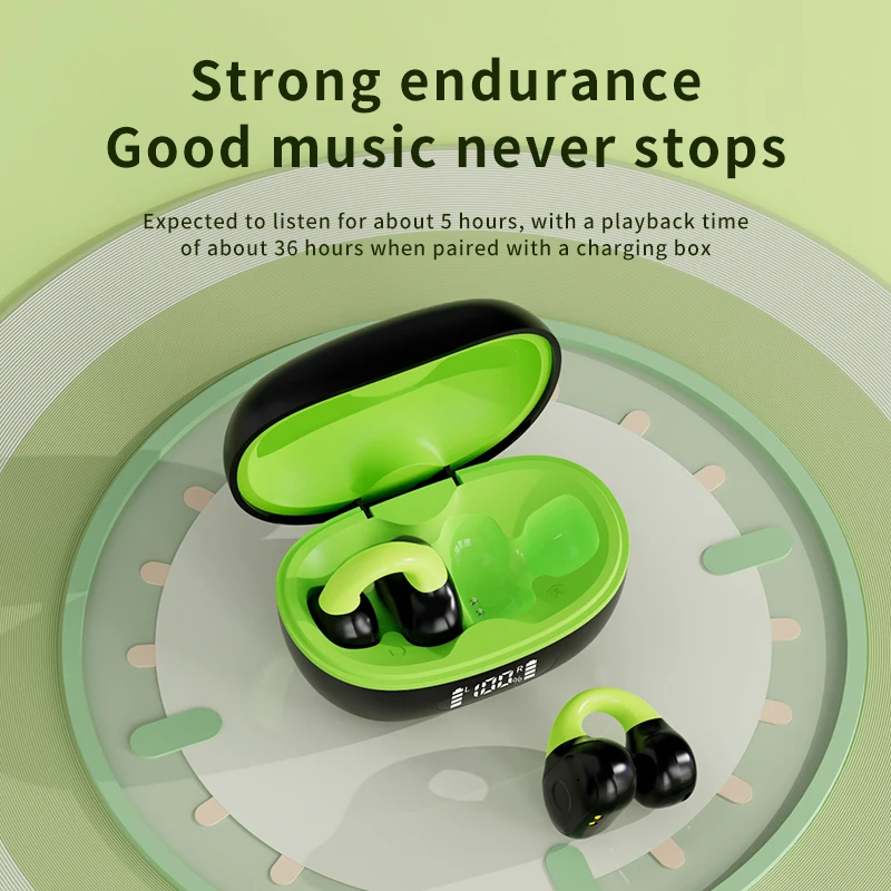 Wireless ear clip earphones AX10 non-in-ear open V5.3 binaural OWS super long standby sports and fitness universal headphones