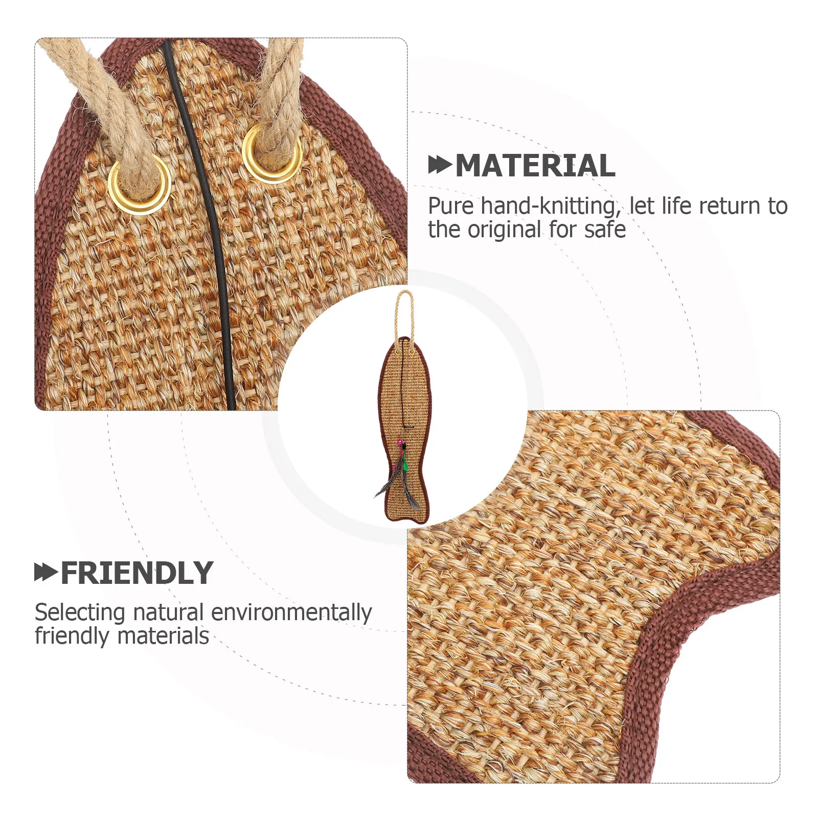 

1Pcs Fish Shaped Cat Scratching Pad Sisal Protective Cushion Claw Grinding Mat Furniture Cover Grinding Claw Pad