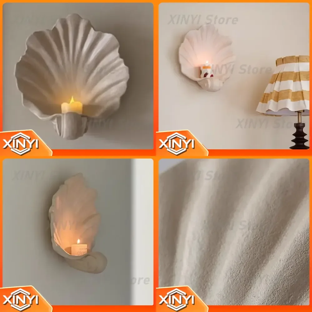 Wall Mounted Candle Holder for Shell Candlestick Luxury Candles Container for Wedding Aromatherapy Art Decoration Accessories
