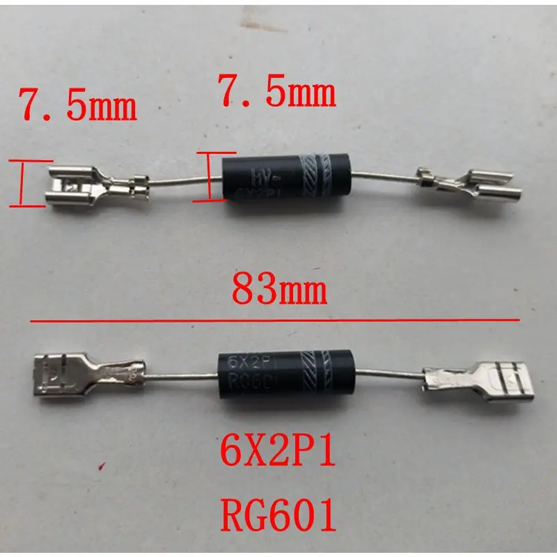 For Midea Galanz microwave oven bidirectional high-voltage diode 6X2P1 RG601 2X062H high-voltage protection diode parts