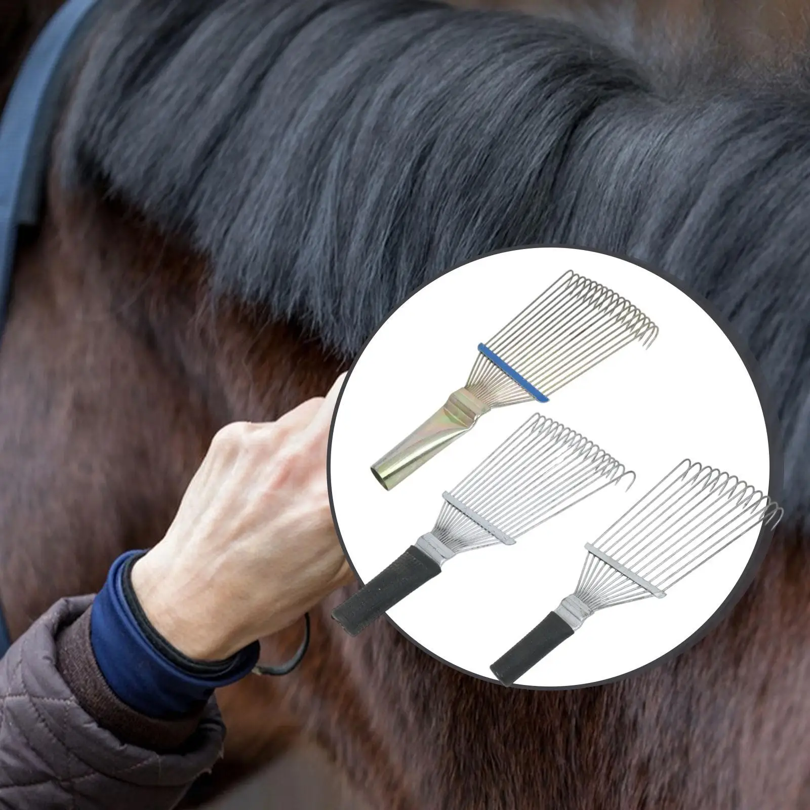 Cepillo de Metal para Quitar Pelo de Caballos, Herramienta de Aseo para Mascotas, Removedor de Pelo para Perros, Gatos, Ganado y Ovejas, Accesorios de Limpieza