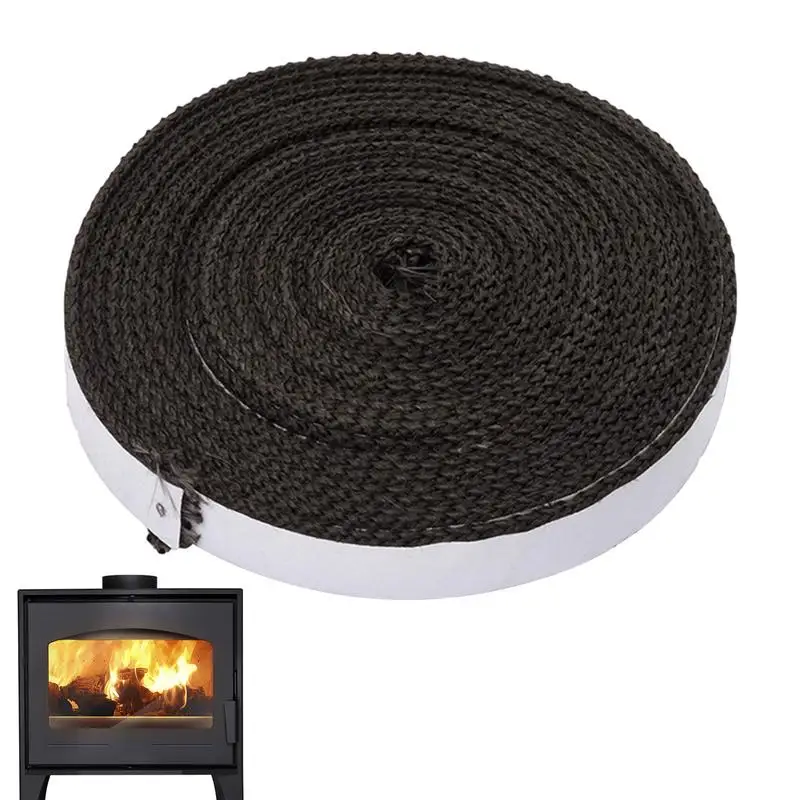 

Flat Gasket Tape Stoves Rope Self Adhesive Wood Stove Door Gasket Fireplace Sealing Tape Replacement Gasket Cord for Furnace