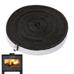 Flat Gasket Tape Stoves Rope Self Adhesive Wood Stove Door Gasket Fireplace Sealing Tape Replacement Gasket Cord for Furnace