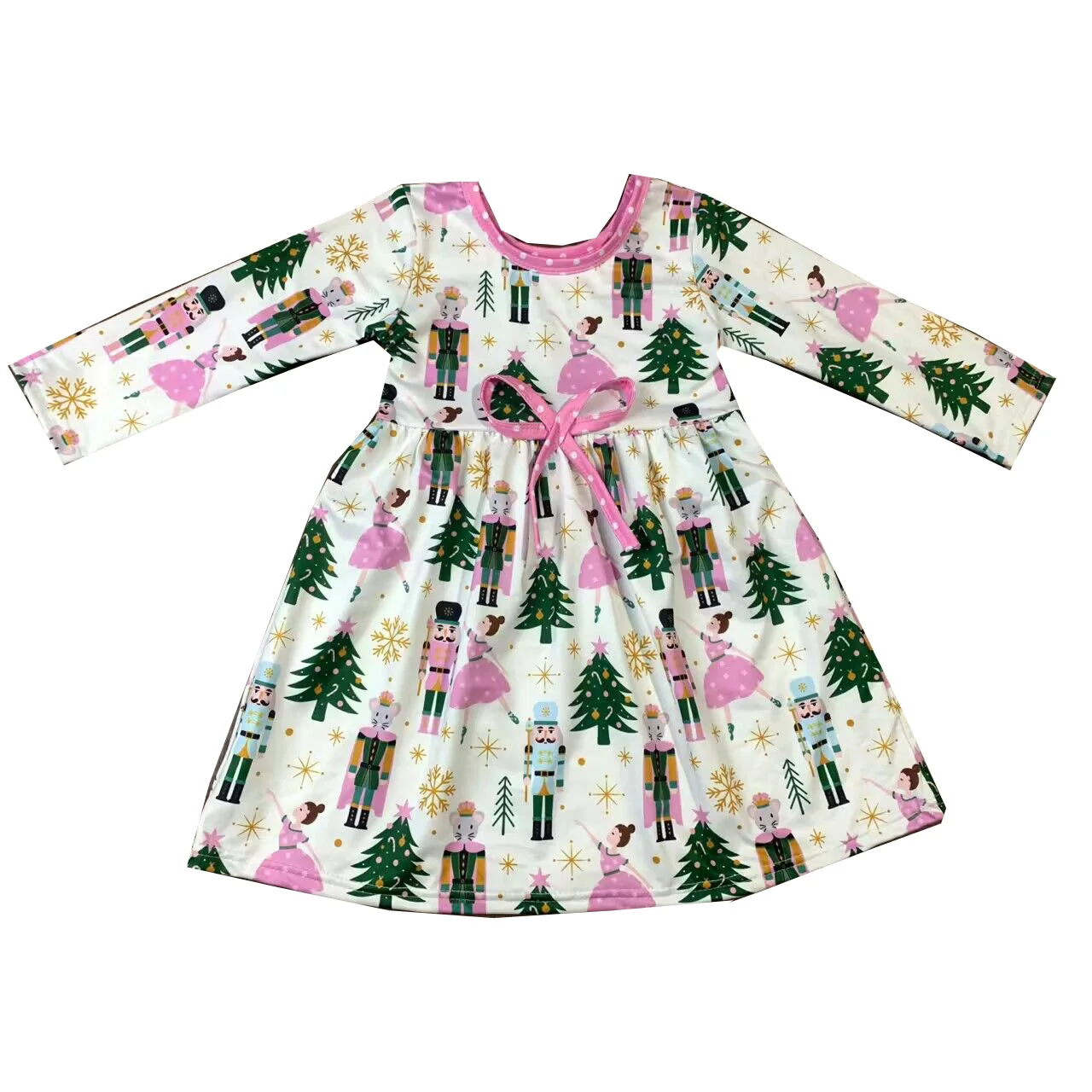 Wholesale Girls Holiday Clothes Cartoon Girls Donut Nutcracker Dresses