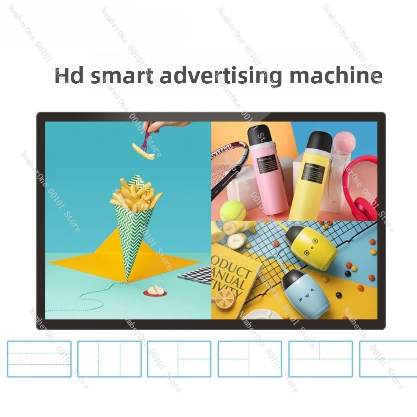 touch all-in-one machine wall-mounted advertising machine, 22-65 inch LCD display