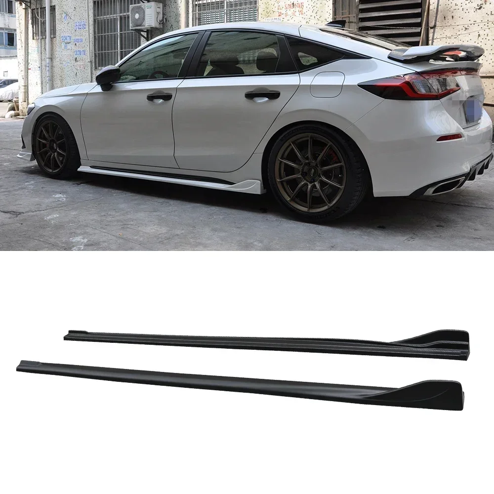 

ABS Material Style Side Skirts Extensions Lip Chin Spoiler Splitter For Honda Civic 11TH FL1 Auto Tuning