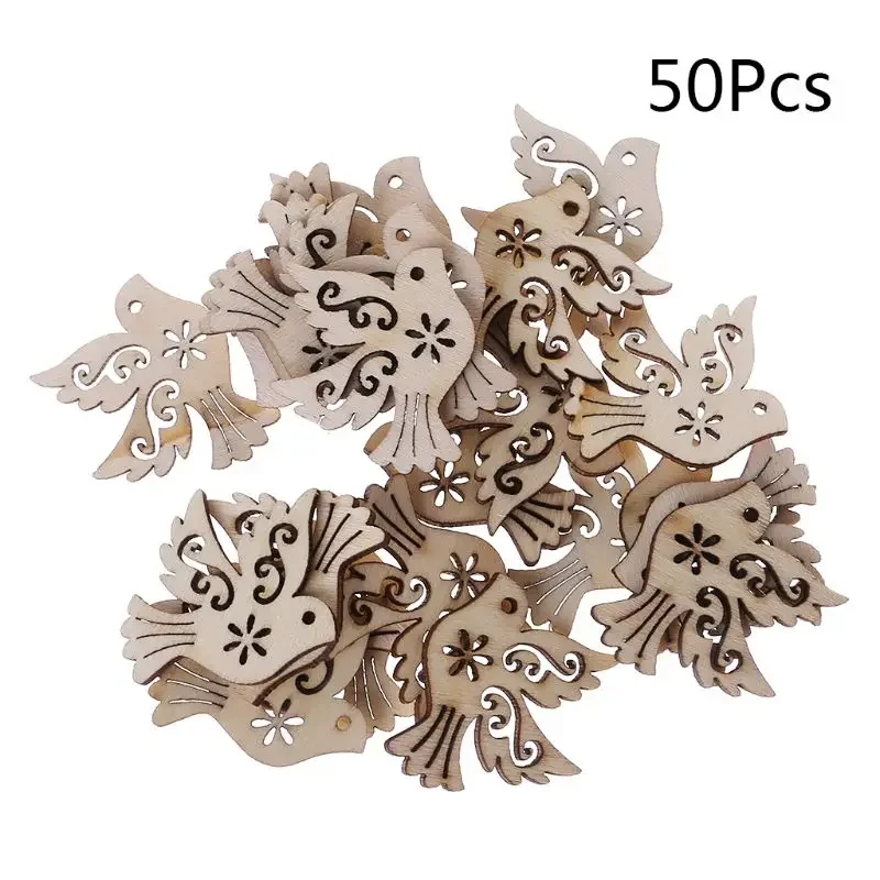 50 pieces of cut and peace decoration wood-shaped craft wedding decoration multifunctional handicraft