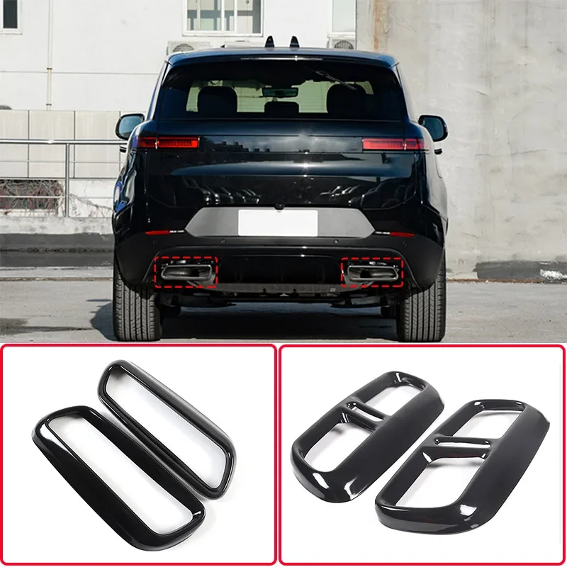 ل 2023-2024 لاند روفر رينج روفر سبورت L461 الفولاذ المقاوم للصدأ الأسود ماسورة عادم السيارة الذيل الحلق إطار الزخرفية الملحقات #5