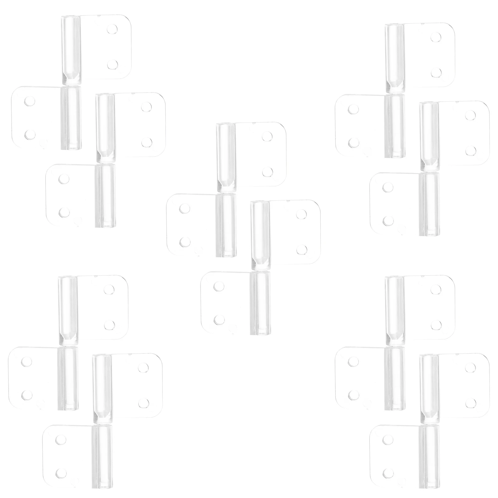 

10Pcs Acrylic Hinges Transparent Flag Style Detachable Small Hinges for Glass Door Wooden Box Cabinet Drawer Folding