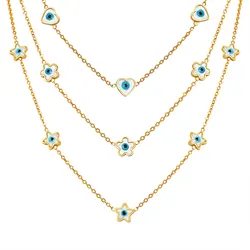 Evil Eye Choker Necklace, Charms Blue Eye Protection Necklace for Women, Lucky Jewelry Gift