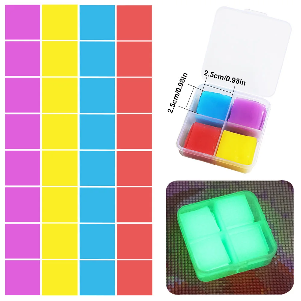 New 6/30/32/48pcs Diamond Painting Tool luminous Glue Kit: Wax for Diamond Painting, DIY Art Wax Glue Clay, and Storage Box ﻿