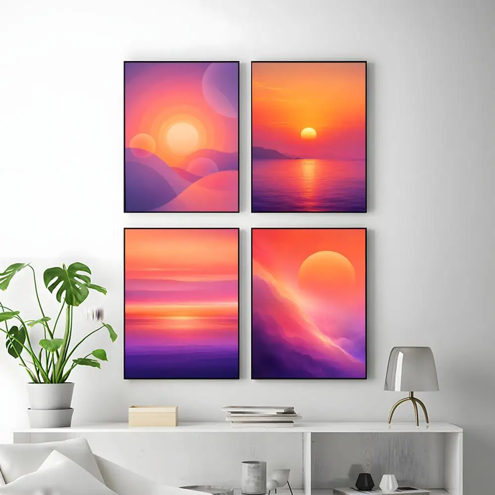 Sunset Gradient Poster HD Versatile Waterproof Wall Decor Self Adhesive Perfect for Any Room & Ideal Gift