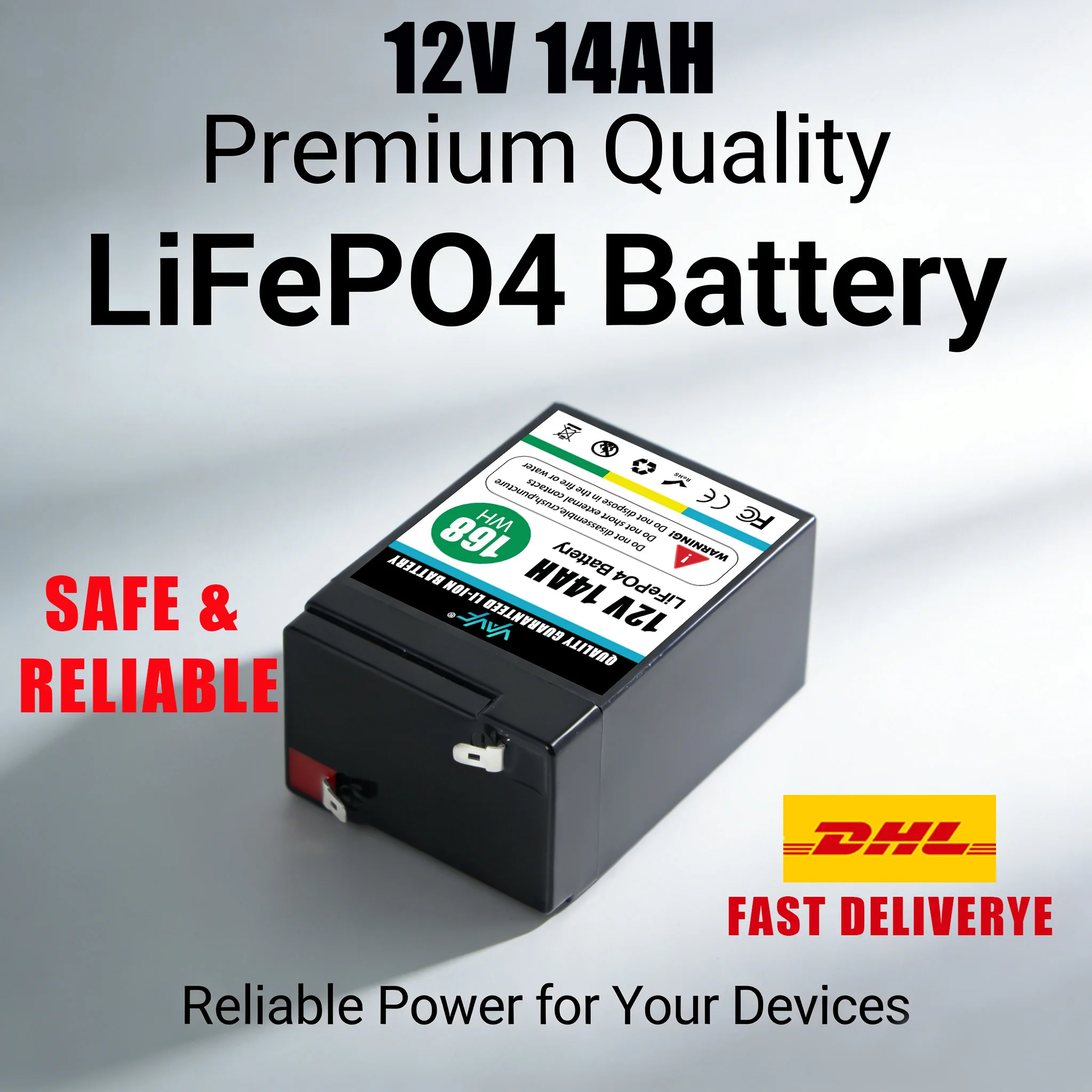 

14 Ач Аккумулятор LiFePO4 12В со встроенной BMS 2000+ циклов работы. Предназначены для хранения солнечной энергии, кемперов, лодок и автономных жилых помещений.