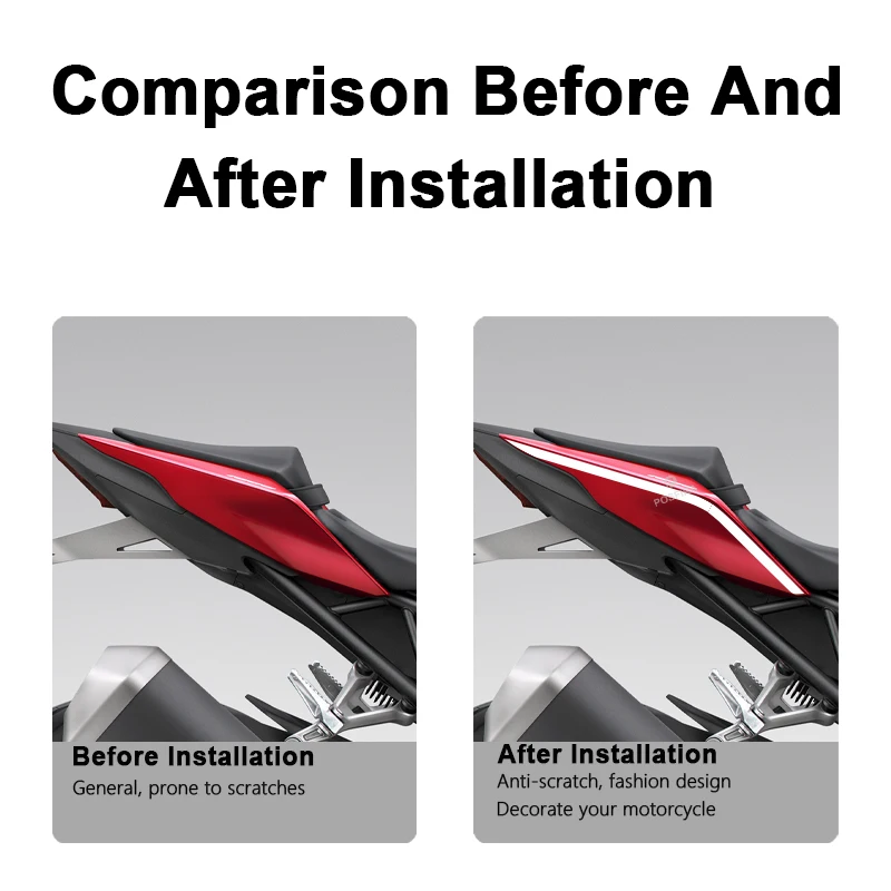 POSFIRA Motorcycle Rear Seat Stickers Vinyl Decal for Honda Hornet CB 1000 CB1000/SP 2025 Motorbike Decoration Strip Accessories