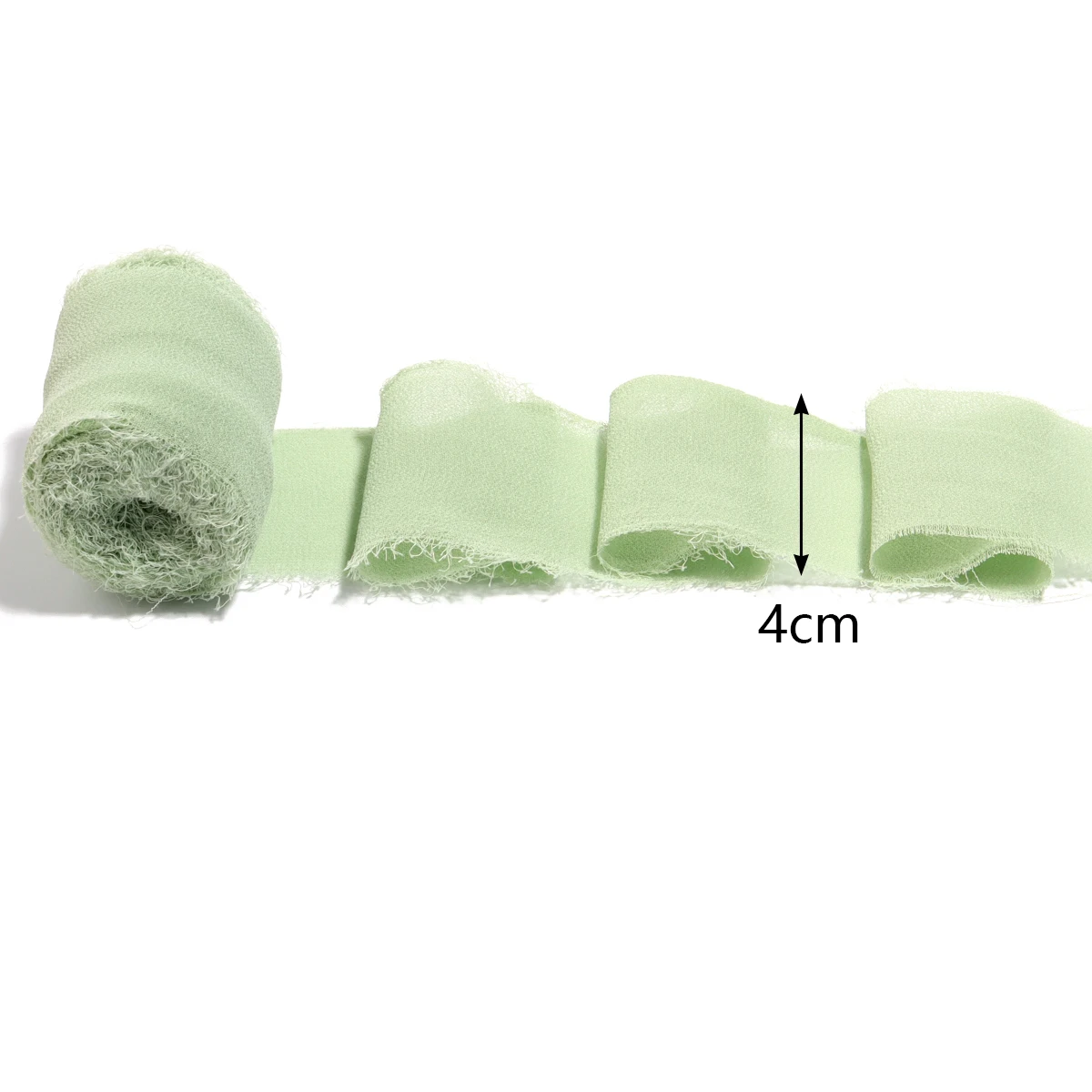 5M/Rolle Buntes Chiffonband Handgefertigte Bänder mit Gerissenen Kanten für Schleifen, Blumensträuße, Geschenkverpackungen, Weihnachtsfeierdekoration – Detail 1