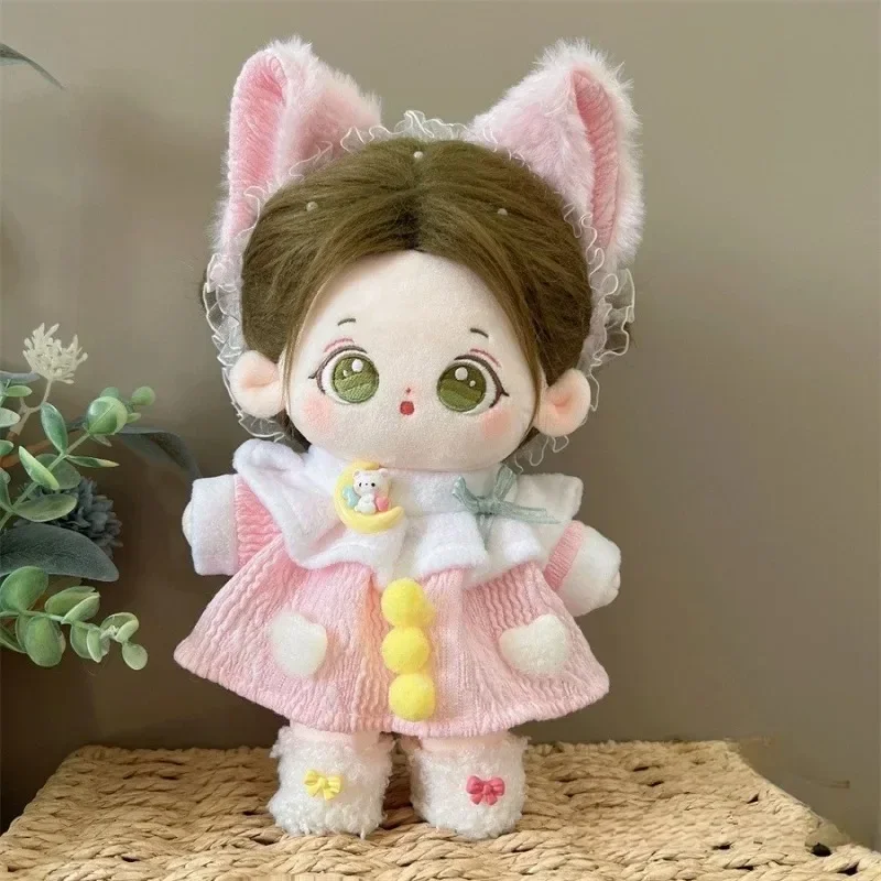(Alleen kleding) Geschikt voor pop van 20 cm DIY-speelgoedset cadeau idool kostuumaccessoires mini schattig college-stijl rollenspel pluche kostuum