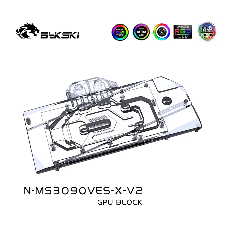 Bykski gpu bloco de resfriamento personalizado para msi rtx3090 3080 ventus oc, placa gráfica watercooler sistema refrigerador líquido gpu refrigerador de água