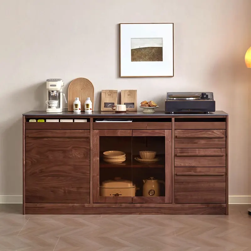 

Customizable North American Black Walnut Slate Side Cabinet