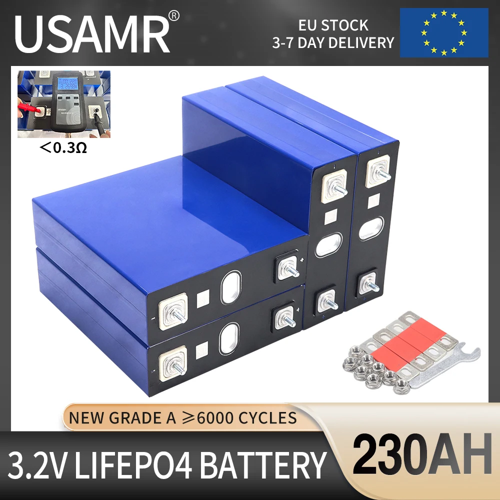 

Fast Delivery 3.2V 230Ah LiFePO4 Lithium Iron Phosphate Battery Pack Can be Combined into 12V 24V 36V 48V Rechargeable Battery
