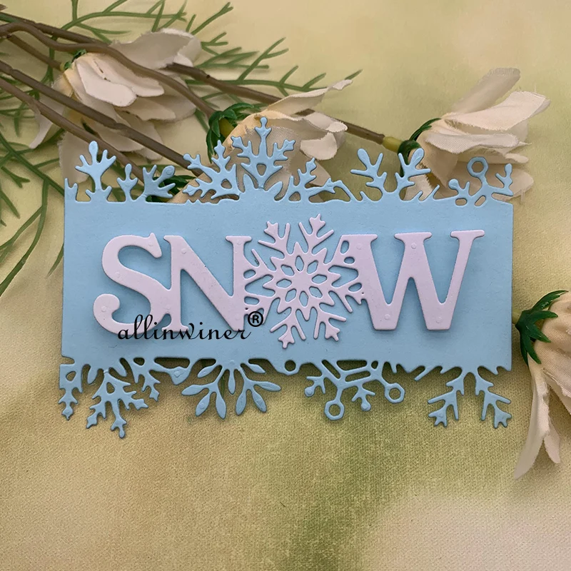 New Snow letter frame Metal Cutting Dies for DIY Scrapbooking Album Paper Cards Decorative Crafts Embossing Die Cuts